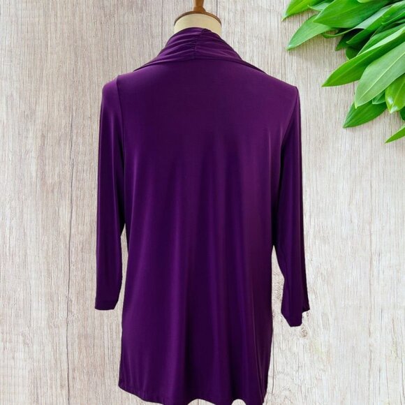 CSC Studio Womens Jacket Sweater Size M Shawl Collar 3/4 Sleeves Purple - Picture 5 of 13